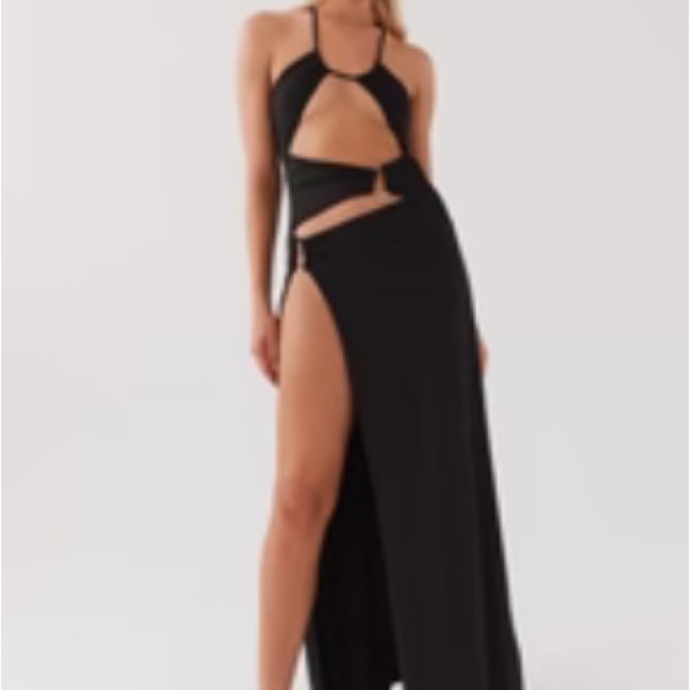 Peppermayo Black Backless Maxi Dress